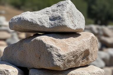Catasta di pietre naturali siciliane pronte per un progetto di hardscaping.